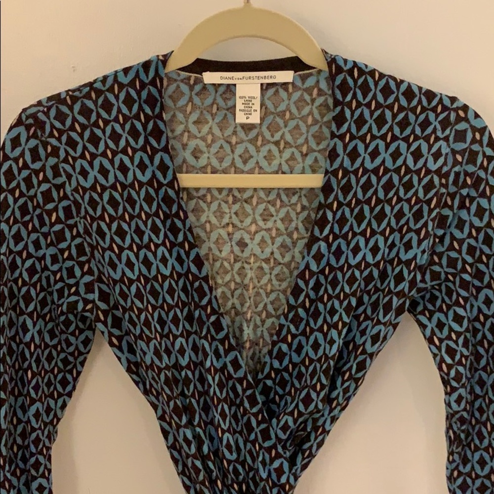 DVF wool sweater wrap dress